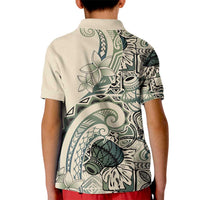 Aloha Hawaii Tapa Kid Polo Shirt Summer Green Hawaiian Ipu - Polynesian Pride