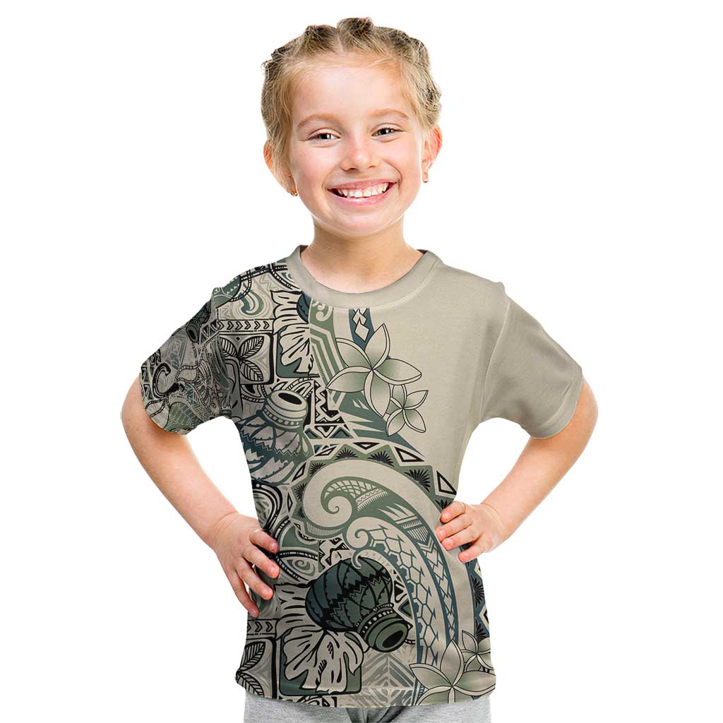 Aloha Hawaii Tapa Kid T Shirt Summer Green Hawaiian Ipu - Polynesian Pride