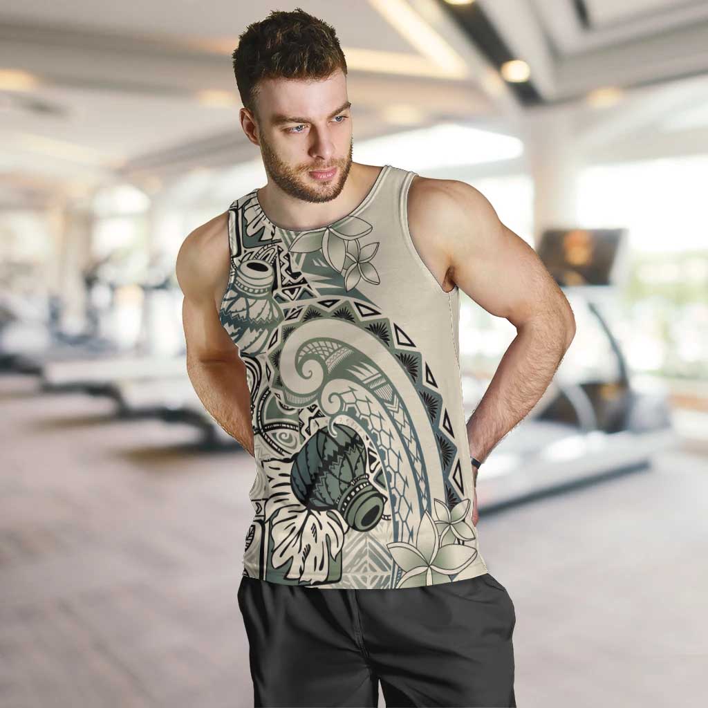 Aloha Hawaii Tapa Men Tank Top Summer Green Hawaiian Ipu LT7 Emerald - Polynesian Pride
