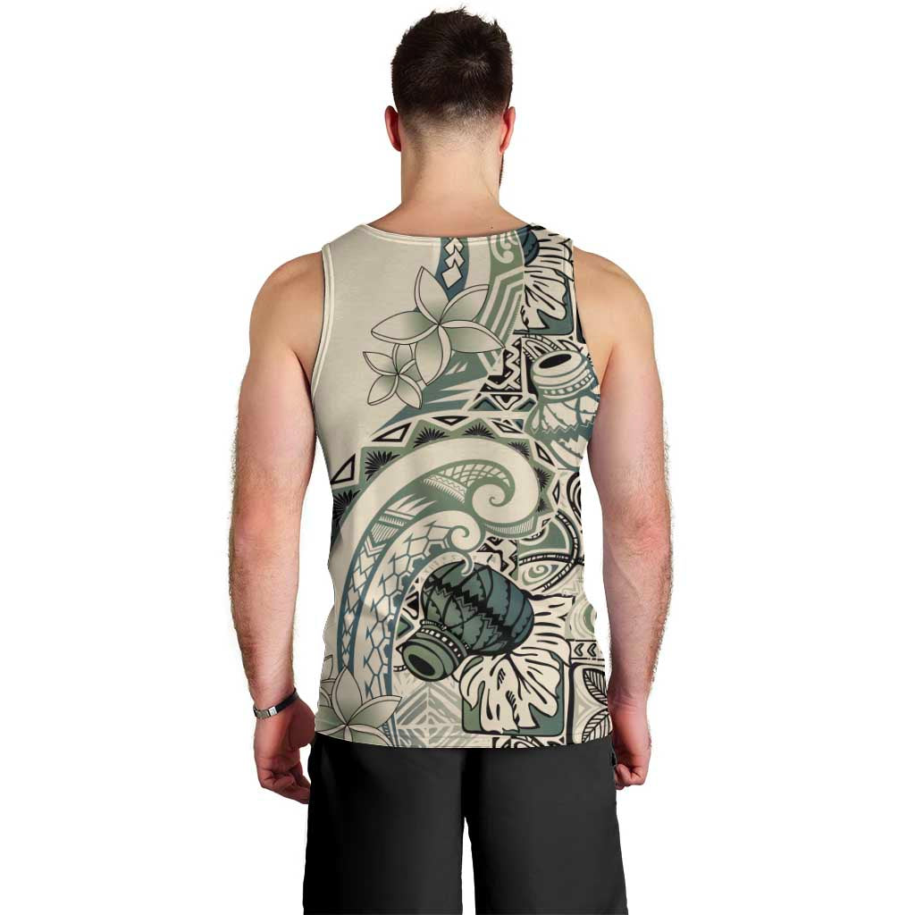 Aloha Hawaii Tapa Men Tank Top Summer Green Hawaiian Ipu LT7 - Polynesian Pride
