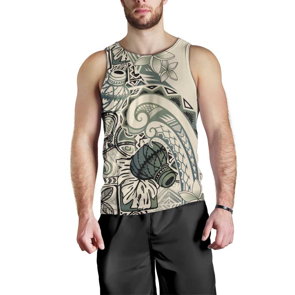Aloha Hawaii Tapa Men Tank Top Summer Green Hawaiian Ipu LT7 - Polynesian Pride
