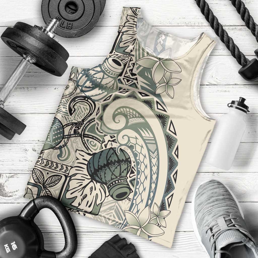 Aloha Hawaii Tapa Men Tank Top Summer Green Hawaiian Ipu LT7 - Polynesian Pride