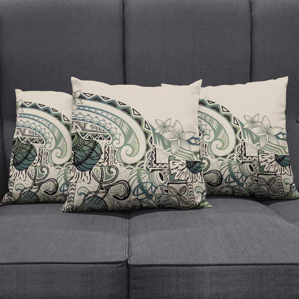 Aloha Hawaii Tapa Pillow Cover Summer Green Hawaiian Ipu - Polynesian Pride