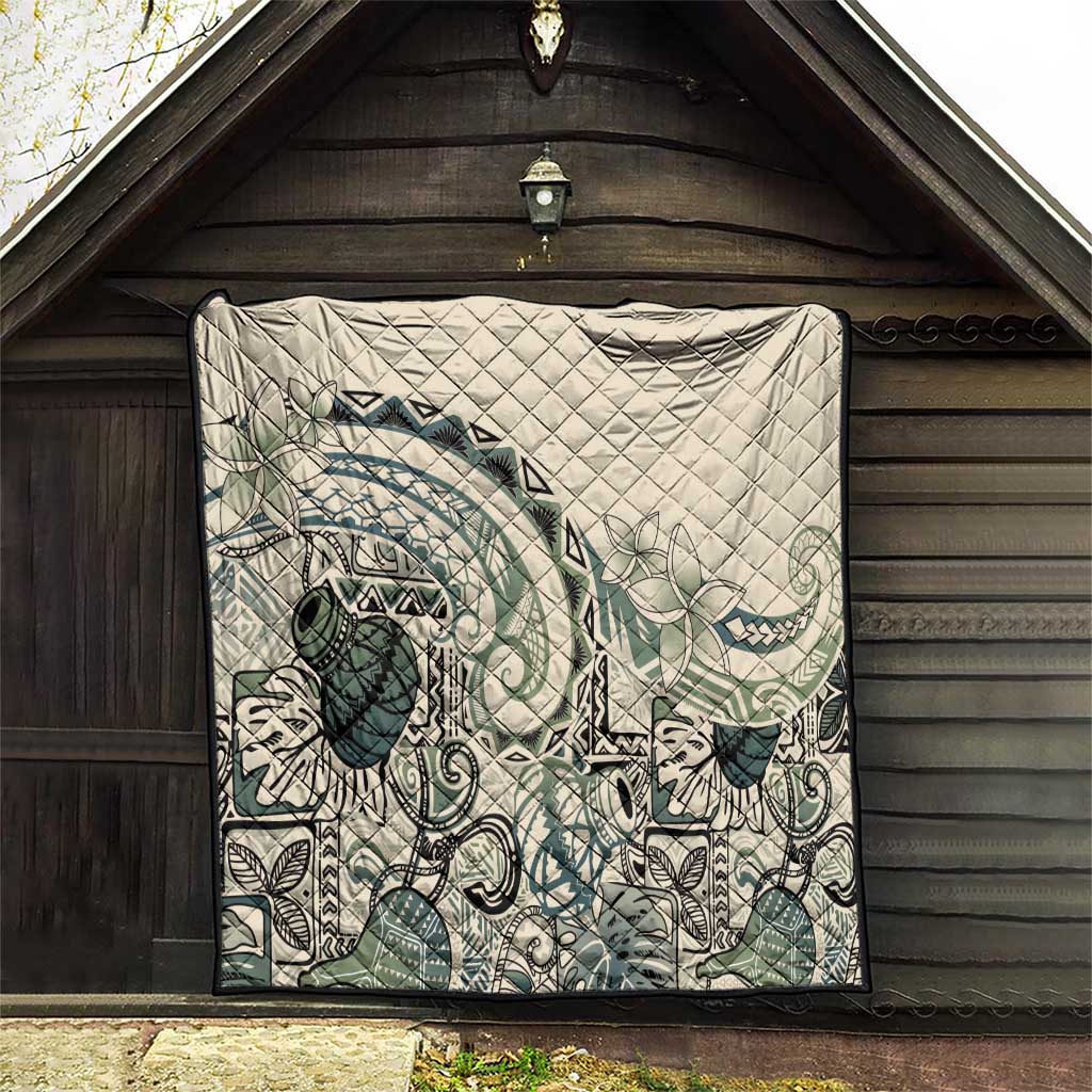 Aloha Hawaii Tapa Quilt Summer Green Hawaiian Ipu - Polynesian Pride