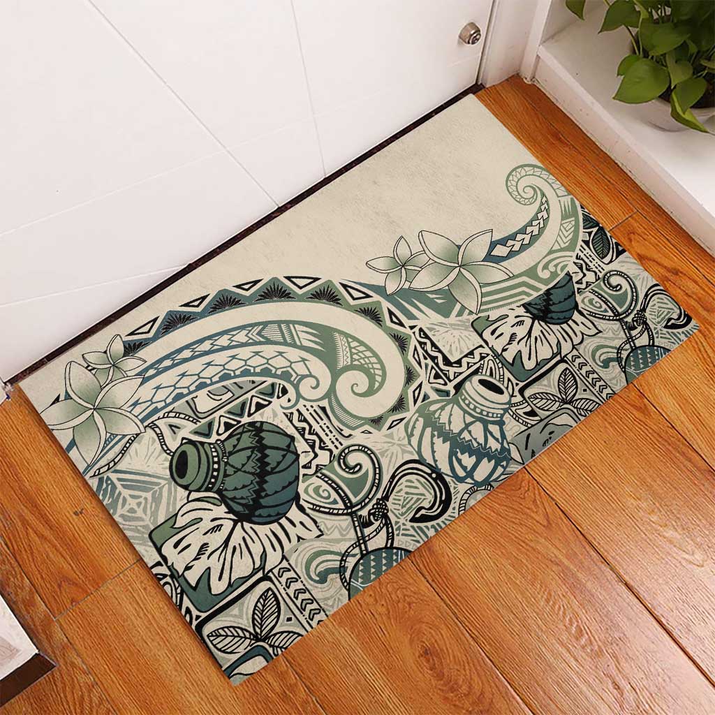 Aloha Hawaii Tapa Rubber Doormat Summer Green Hawaiian Ipu LT7 - Polynesian Pride