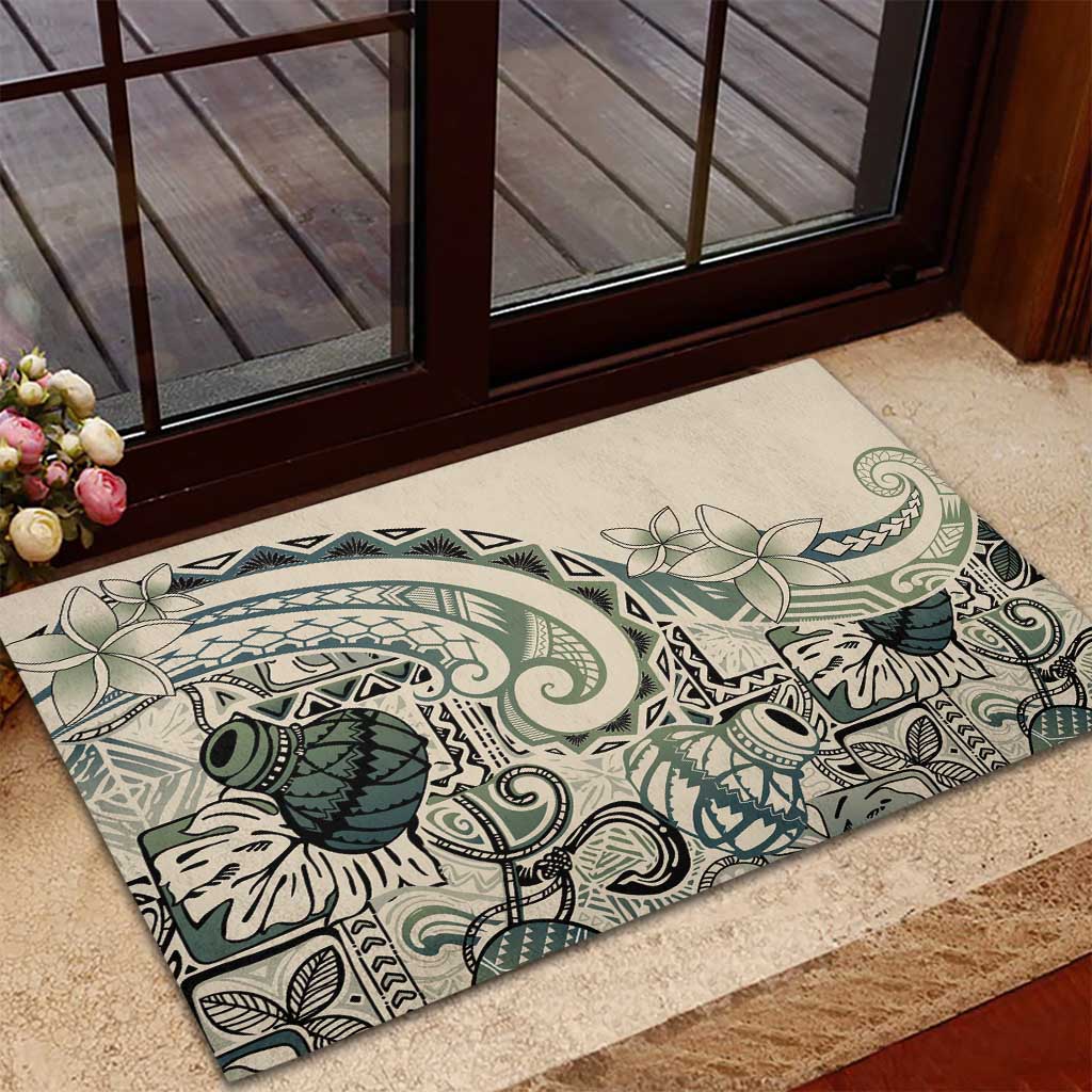 Aloha Hawaii Tapa Rubber Doormat Summer Green Hawaiian Ipu LT7 - Polynesian Pride