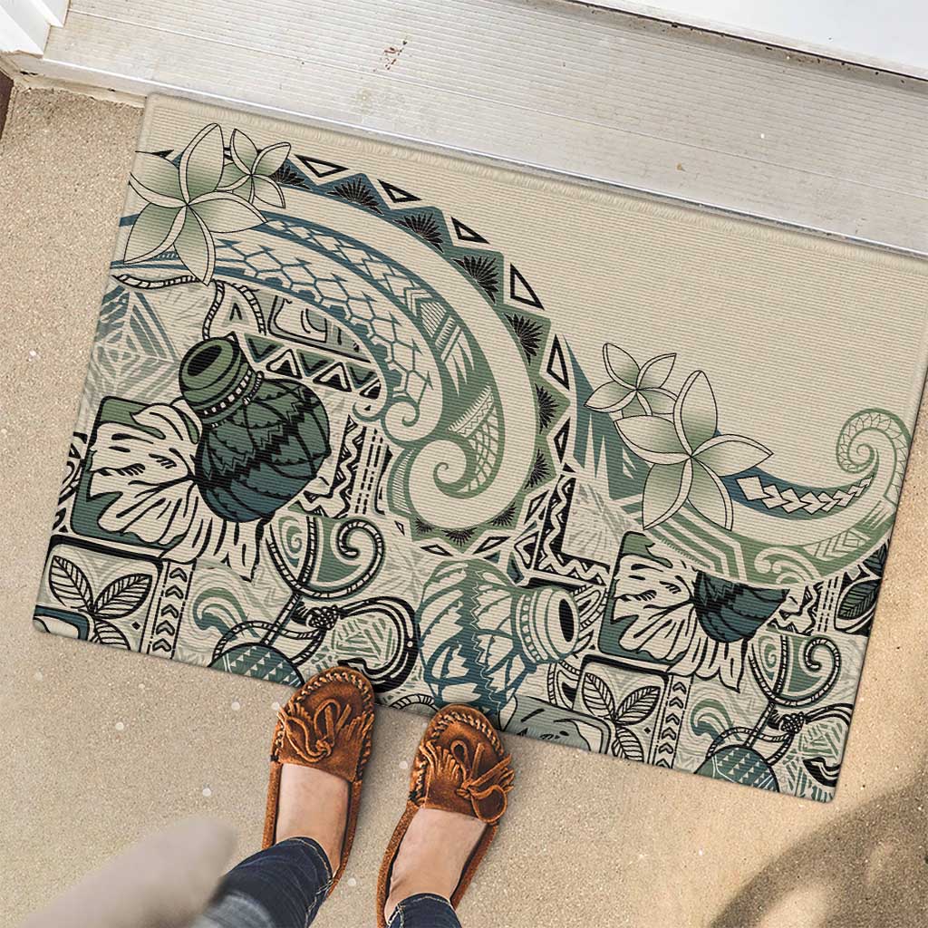 Aloha Hawaii Tapa Rubber Doormat Summer Green Hawaiian Ipu LT7 - Polynesian Pride
