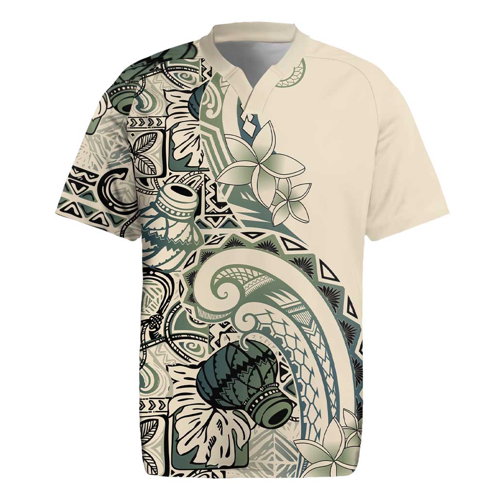 Aloha Hawaii Tapa Rugby Jersey Summer Green Hawaiian Ipu LT7 Emerald - Polynesian Pride