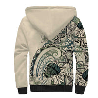 Aloha Hawaii Tapa Sherpa Hoodie Summer Green Hawaiian Ipu LT7 - Polynesian Pride