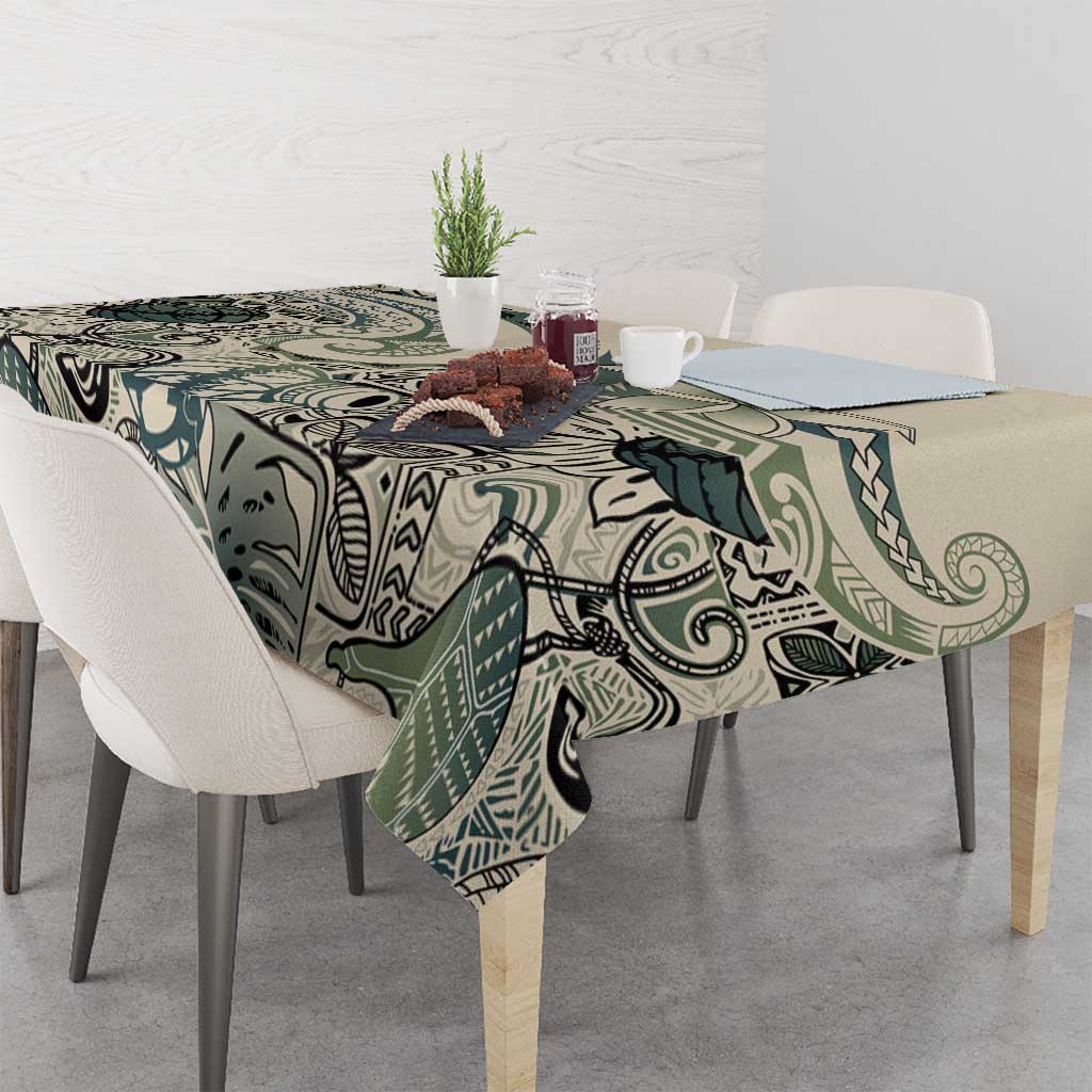 Aloha Hawaii Tapa Tablecloth Summer Green Hawaiian Ipu LT7 - Polynesian Pride