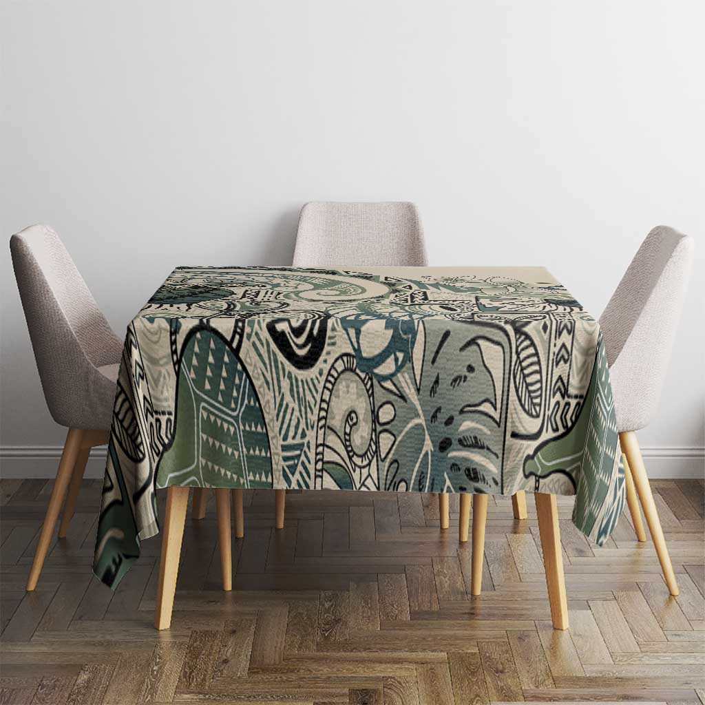 Aloha Hawaii Tapa Tablecloth Summer Green Hawaiian Ipu LT7 - Polynesian Pride