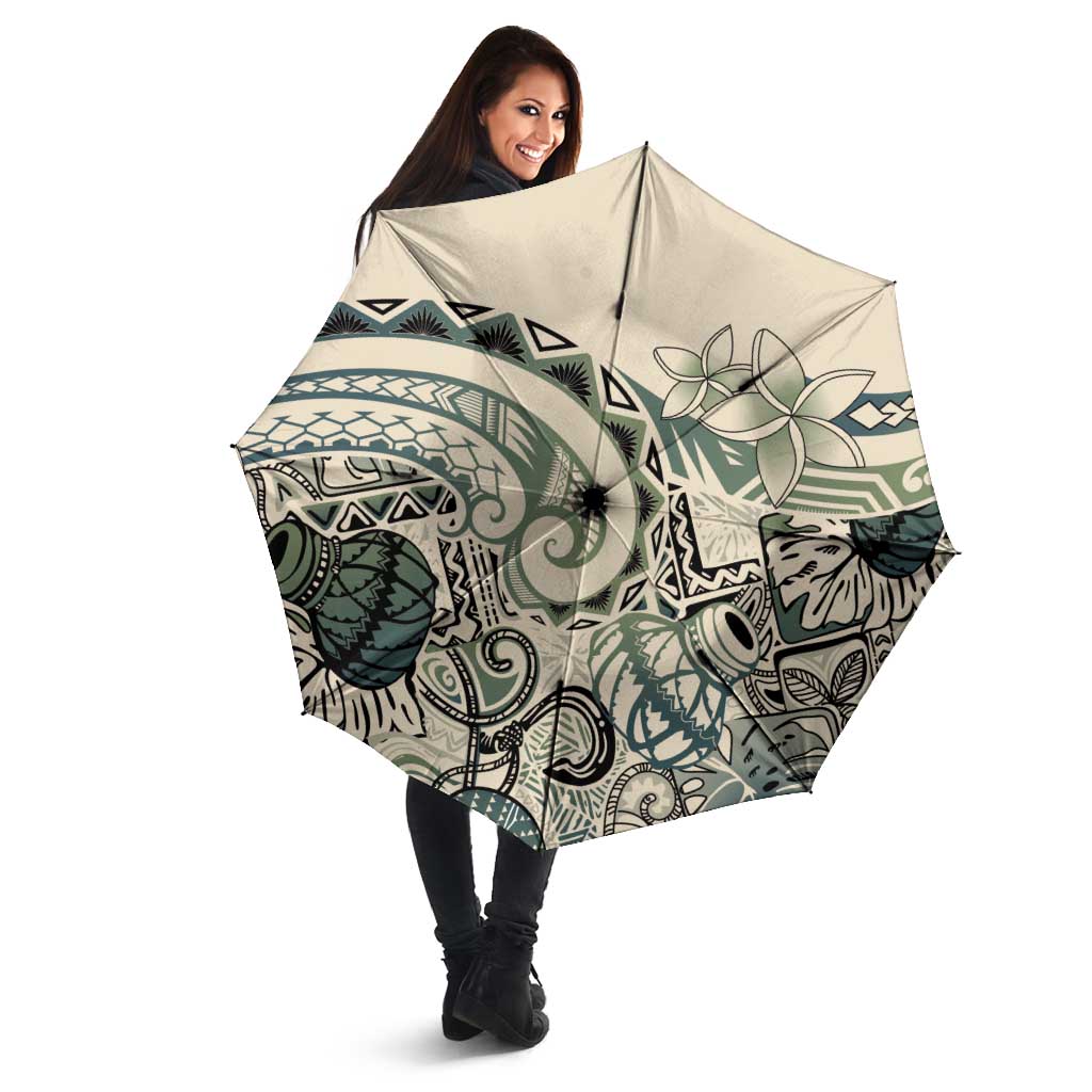 Aloha Hawaii Tapa Umbrella Summer Green Hawaiian Ipu - Polynesian Pride