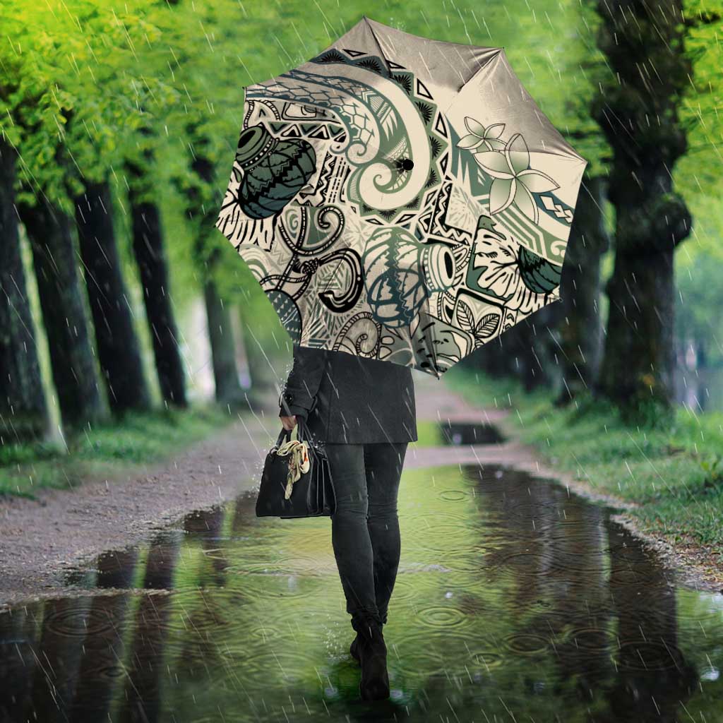 Aloha Hawaii Tapa Umbrella Summer Green Hawaiian Ipu - Polynesian Pride