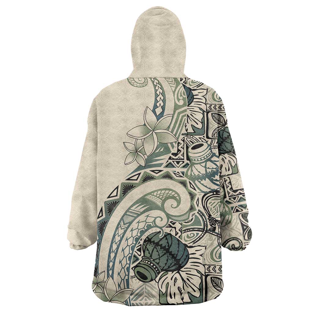 Aloha Hawaii Tapa Wearable Blanket Hoodie Summer Green Hawaiian Ipu LT7 - Polynesian Pride