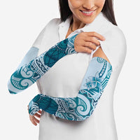 Aloha Hawaii Tapa Arm Sleeves Cool Turquoise Hawaiian Ipu - Polynesian Pride