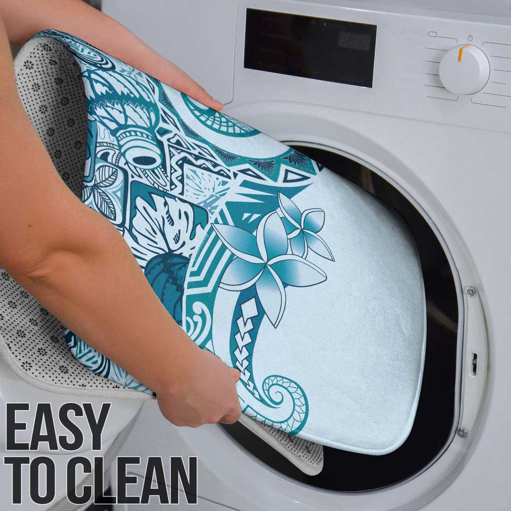 Aloha Hawaii Tapa Bathroom Set Cool Turquoise Hawaiian Ipu - Polynesian Pride