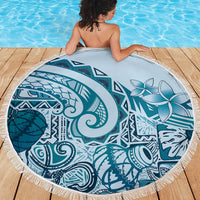 Aloha Hawaii Tapa Beach Blanket Cool Turquoise Hawaiian Ipu LT7 - Polynesian Pride