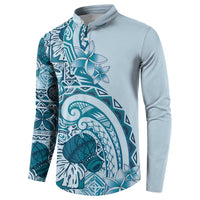 Aloha Hawaii Tapa Button Sweatshirt Cool Turquoise Hawaiian Ipu LT7 - Polynesian Pride