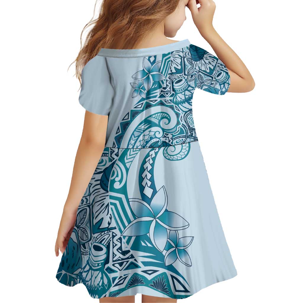 Aloha Hawaii Tapa Family Matching Puletasi and Hawaiian Shirt Cool Turquoise Hawaiian Ipu - Polynesian Pride