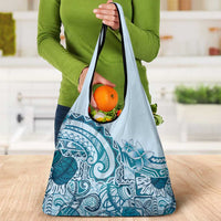 Aloha Hawaii Tapa Grocery Bag Cool Turquoise Hawaiian Ipu LT7 - Polynesian Pride
