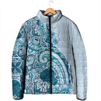 Aloha Hawaii Tapa Padded Jacket Cool Turquoise Hawaiian Ipu - Polynesian Pride