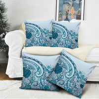 Aloha Hawaii Tapa Pillow Cover Cool Turquoise Hawaiian Ipu - Polynesian Pride