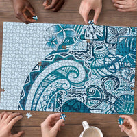 Aloha Hawaii Tapa Puzzle Cool Turquoise Hawaiian Ipu - Polynesian Pride