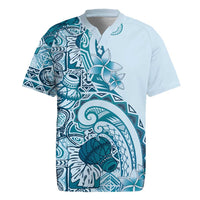 Aloha Hawaii Tapa Rugby Jersey Cool Turquoise Hawaiian Ipu LT7 Turquoise - Polynesian Pride