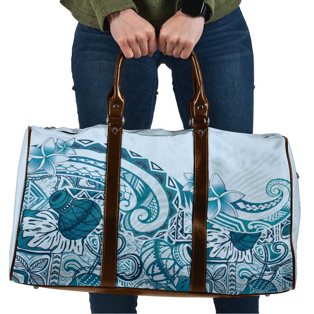 Aloha Hawaii Tapa Travel Bag Cool Turquoise Hawaiian Ipu - Polynesian Pride