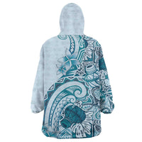 Aloha Hawaii Tapa Wearable Blanket Hoodie Cool Turquoise Hawaiian Ipu LT7 - Polynesian Pride