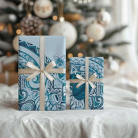 Aloha Hawaii Tapa Wrapping Paper Cool Turquoise Hawaiian Ipu