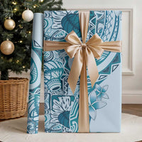 Aloha Hawaii Tapa Wrapping Paper Cool Turquoise Hawaiian Ipu