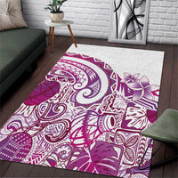 Aloha Hawaii Tapa Area Rug Vibrant Fuchsia Hawaiian Ipu - Polynesian Pride