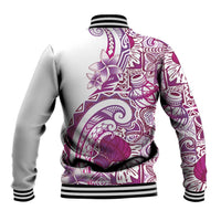 Aloha Hawaii Tapa Baseball Jacket Vibrant Fuchsia Hawaiian Ipu LT7 - Polynesian Pride