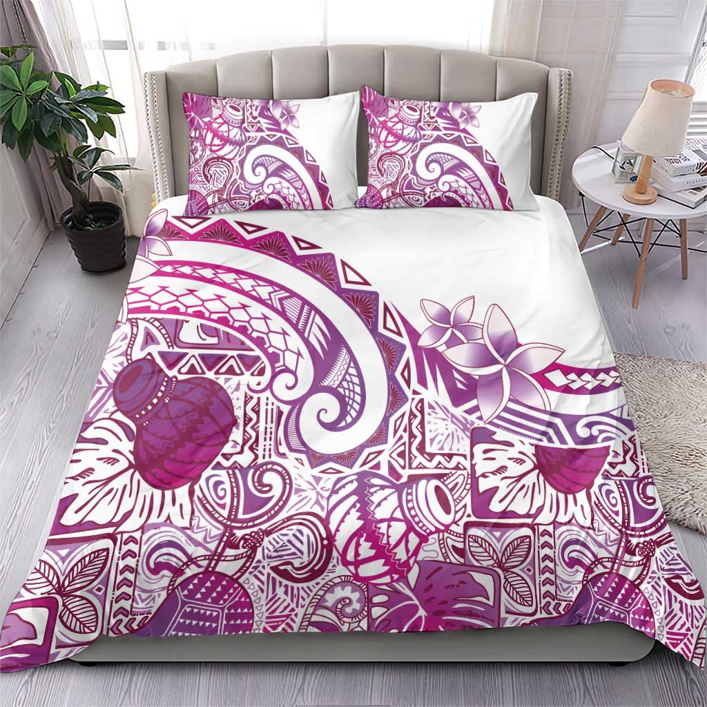 Aloha Hawaii Tapa Bedding Set Vibrant Fuchsia Hawaiian Ipu - Polynesian Pride