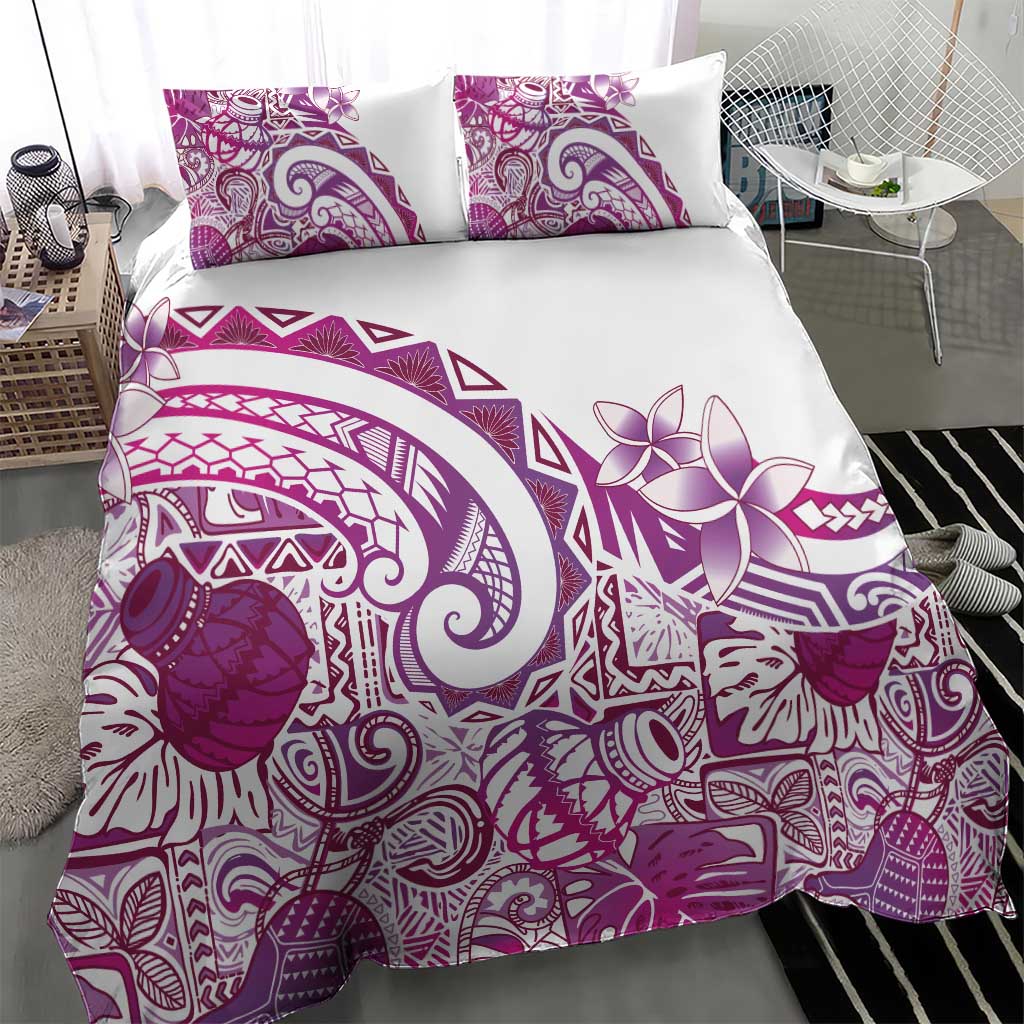 Aloha Hawaii Tapa Bedding Set Vibrant Fuchsia Hawaiian Ipu - Polynesian Pride
