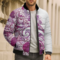 Aloha Hawaii Tapa Bomber Puffer Jacket Vibrant Fuchsia Hawaiian Ipu - Polynesian Pride
