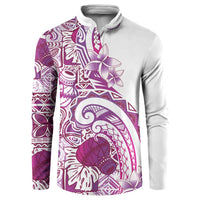 Aloha Hawaii Tapa Button Sweatshirt Vibrant Fuchsia Hawaiian Ipu LT7 Fuchsia - Polynesian Pride