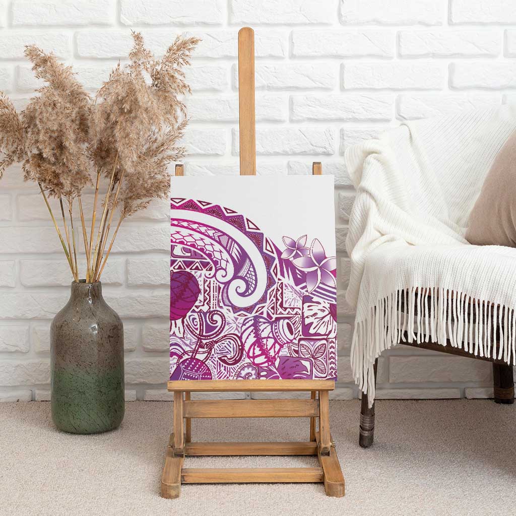 Aloha Hawaii Tapa Canvas Wall Art Vibrant Fuchsia Hawaiian Ipu LT7 - Polynesian Pride