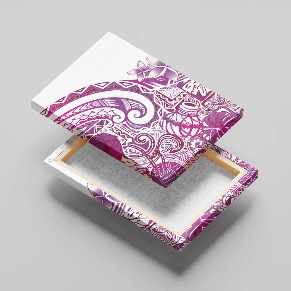 Aloha Hawaii Tapa Canvas Wall Art Vibrant Fuchsia Hawaiian Ipu LT7 - Polynesian Pride