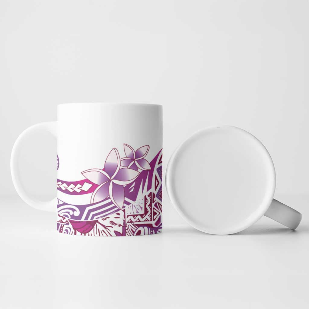 Aloha Hawaii Tapa Ceramic Mug Vibrant Fuchsia Hawaiian Ipu - Polynesian Pride
