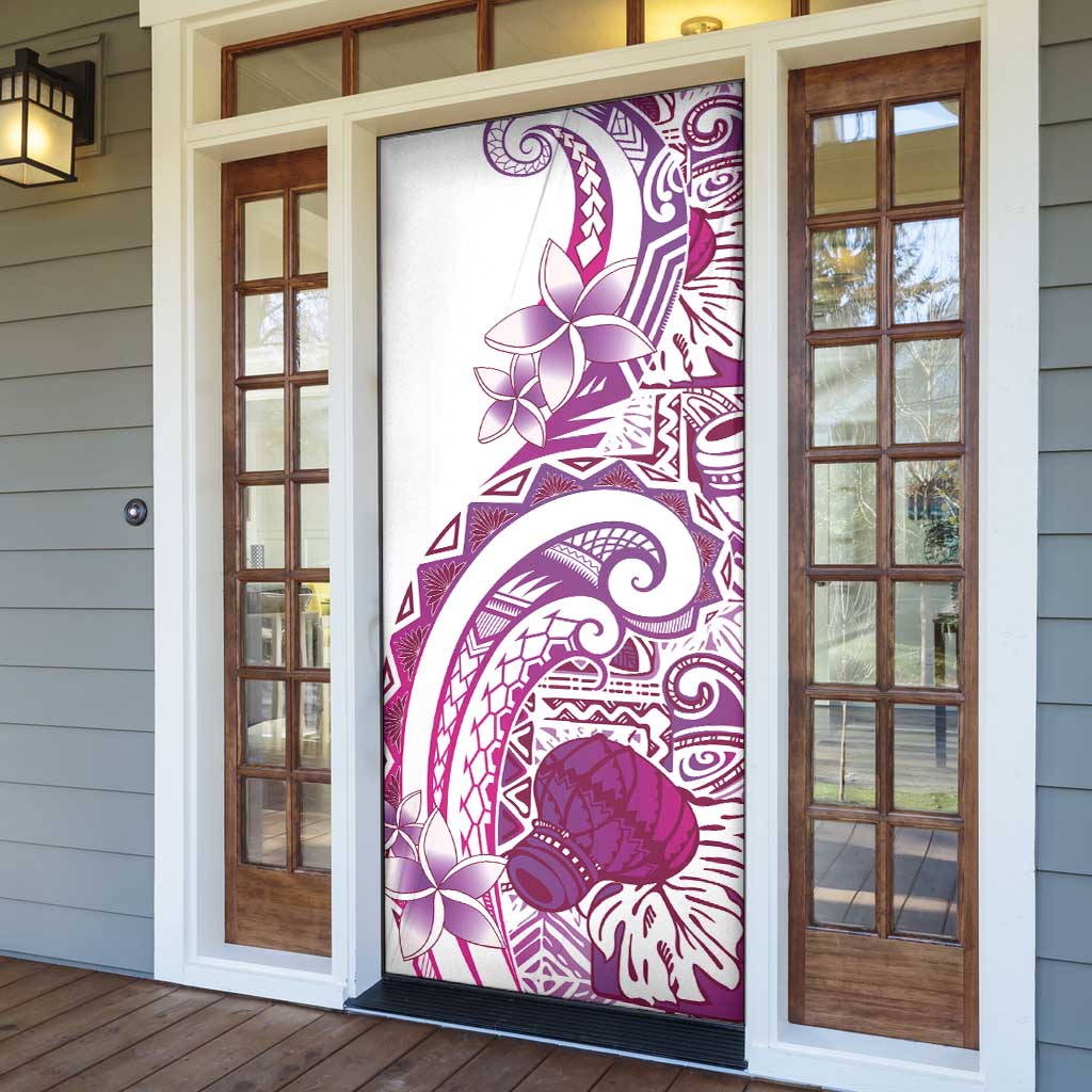 Aloha Hawaii Tapa Door Cover Vibrant Fuchsia Hawaiian Ipu - Polynesian Pride