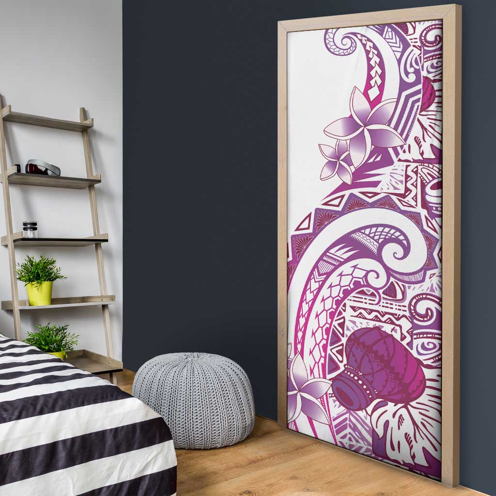 Aloha Hawaii Tapa Door Cover Vibrant Fuchsia Hawaiian Ipu - Polynesian Pride