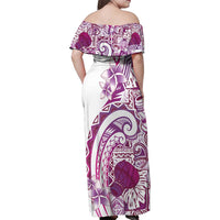 Aloha Hawaii Tapa Family Matching Off Shoulder Maxi Dress and Hawaiian Shirt Vibrant Fuchsia Hawaiian Ipu - Polynesian Pride