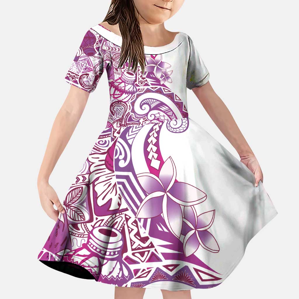 Aloha Hawaii Tapa Family Matching Puletasi and Hawaiian Shirt Vibrant Fuchsia Hawaiian Ipu - Polynesian Pride