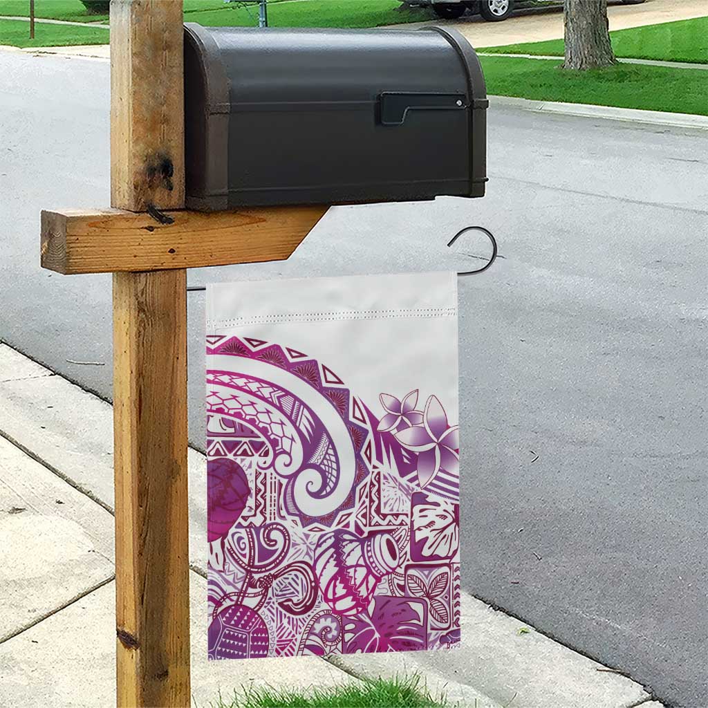 Aloha Hawaii Tapa Garden Flag Vibrant Fuchsia Hawaiian Ipu - Polynesian Pride