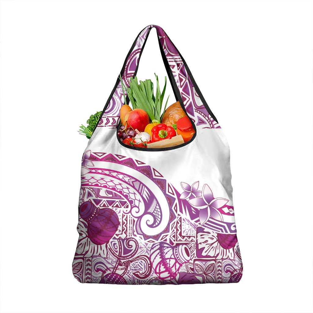 Aloha Hawaii Tapa Grocery Bag Vibrant Fuchsia Hawaiian Ipu LT7 1-pack One Size Fuchsia - Polynesian Pride