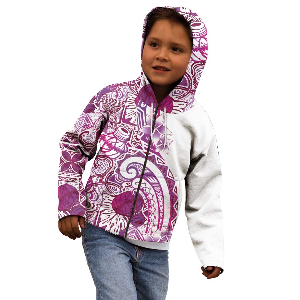 Aloha Hawaii Tapa Kid Hoodie Vibrant Fuchsia Hawaiian Ipu - Polynesian Pride