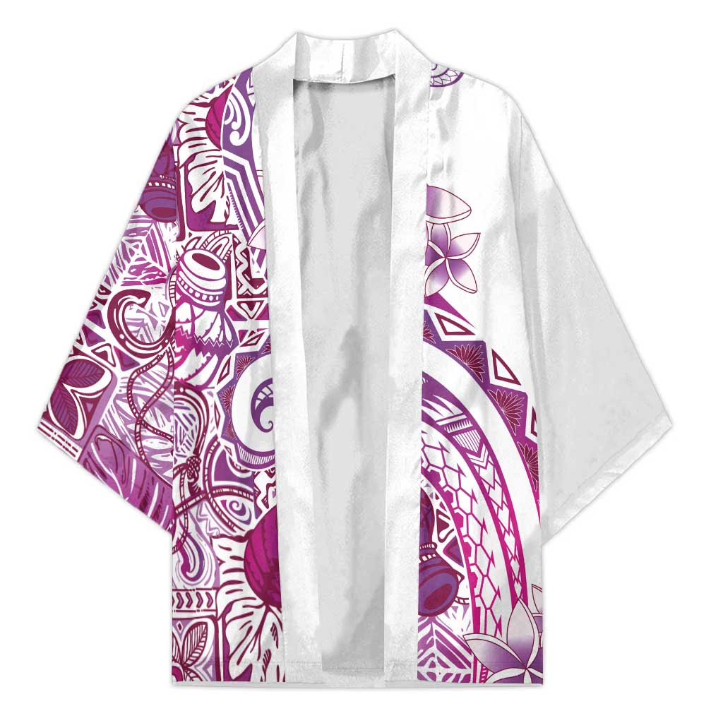 Aloha Hawaii Tapa Kimono Vibrant Fuchsia Hawaiian Ipu - Polynesian Pride