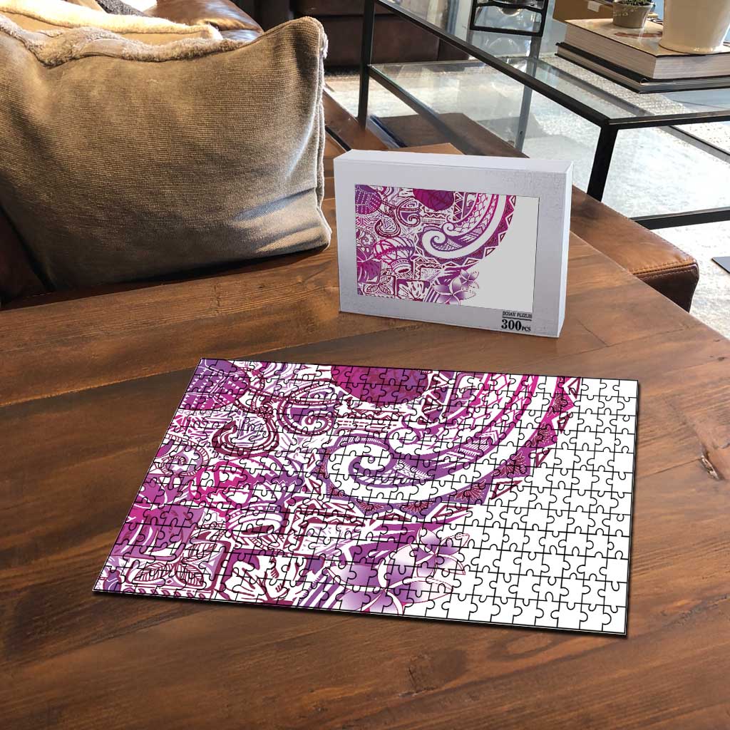 Aloha Hawaii Tapa Puzzle Vibrant Fuchsia Hawaiian Ipu - Polynesian Pride